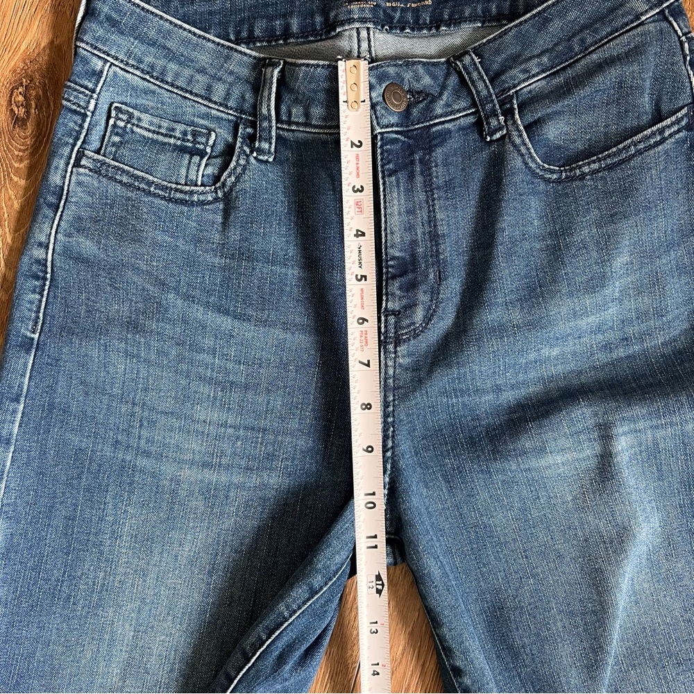 Old Navy Women’s Wide Leg High Rise Jeans Size 4 Stretch raw hem cropped - Picture 7 of 13